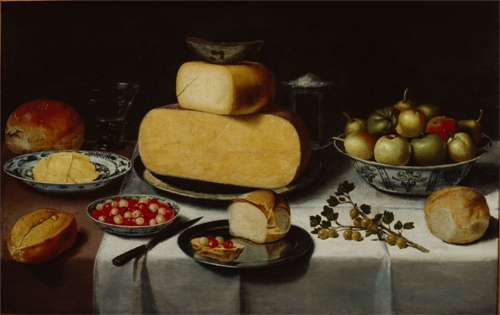 Floris van Schooten: Frühstücksstilleben mit Käse
